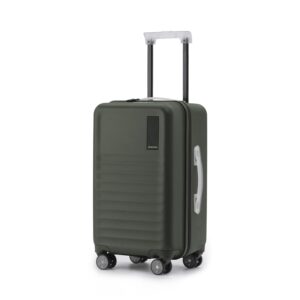 MOKOBARA Aisle Trunk Cabin Luggage Trolley Bag-55.5cm(40L),Polycarbonate Hardshell,Frosted Hardware,YKK Zipper,TSA Lock,360° 8 Silent Ninja Wheels,Carry On Trolley for 3-5 Day Travel,Olive(Homegrown