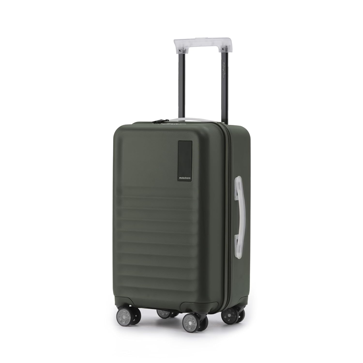 MOKOBARA Aisle Trunk Cabin Luggage Trolley Bag-55.5cm(40L),Polycarbonate Hardshell,Frosted Hardware,YKK Zipper,TSA Lock,360° 8 Silent Ninja Wheels,Carry On Trolley for 3-5 Day Travel,Olive(Homegrown